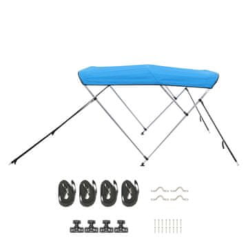 VEVOR Bimini krov za čamac 3 luka 183x216-228x117 cm plavi