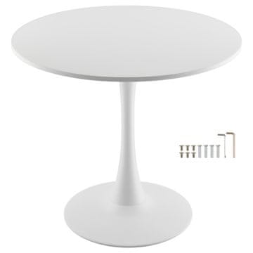 VEVOR Okružni stol za blagovanje 80x80x72.5 cm bijeli