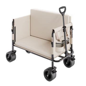 VEVOR Sklopivi kolica kolica 2 u 1 pretvoriva klupa 97x58x67 cm kaki