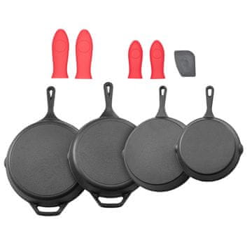 VEVOR Set tavećih tava 4 komada 155x205x260x305 mm crne boje