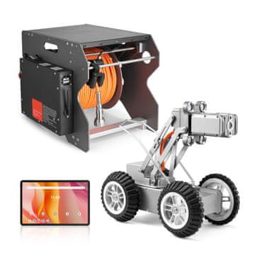 VEVOR Robot za inspekciju kanalizacijskih cijevi WR030-60 525x215x200 mm 60 m Srebrni