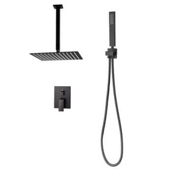 VEVOR Set slavine za tuš, sustav kišnog tuša, 30.5x30.5x37.5 cm, crni