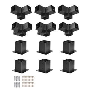VEVOR Set nosača pergole 92x92 mm crni