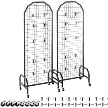 VEVOR Mrežni zidni panel stalak za izlaganje 600x400x1640 mm, crni, za pohranu