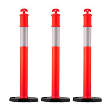 VEVOR Prometni označivači 3 komada 1140 mm crveni