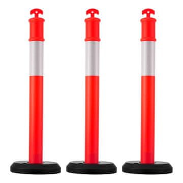 VEVOR Prometni stupići za označavanje 3 komada 1140 mm crveni