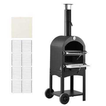 VEVOR Vanjski pizza pećnica 540x445x1420 mm Crna