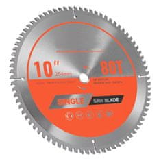 VEVOR Kružna pila list 254x2.6x15.875 mm 80 zubi rezanje aluminija srebrni