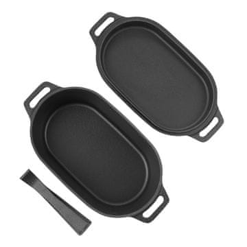 VEVOR Lagana pećnica 3.3L s poklopcem i dvostrukim ručkama 33x17x15 cm Crna