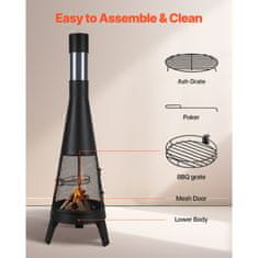 VEVOR Kamin Conical 50.8x149.5 cm Crna