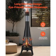 VEVOR Kamin Conical 50.8x149.5 cm Crna