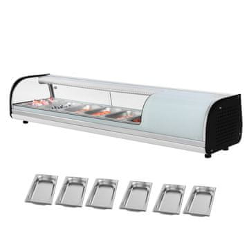 VEVOR Hladnjak za izlaganje sushija 1510x425x290 mm 62L