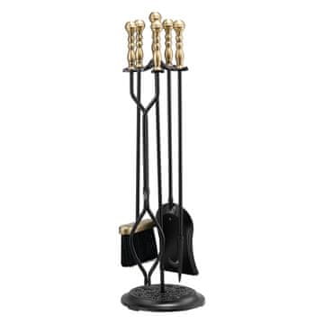 VEVOR Set alata za kamin 5 dijelova s postoljem 77x22.5x22.5 cm Crni