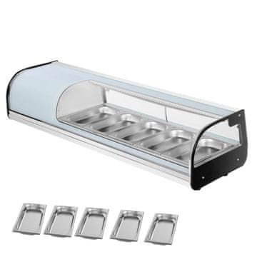 VEVOR Hladnjak za izlaganje sushija 1340x425x290 mm 52 L za pult