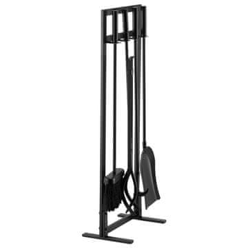 VEVOR Set alata za kamin 5 dijelova s postoljem 73.6x18x25 cm Crni