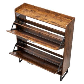 VEVOR Ormarić za cipele 2 preklopna ladica 80x24x97.3 cm smeđa