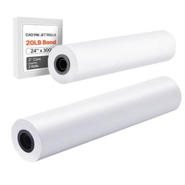 VEVOR Široka rola papira 609.6x91400 mm bijela