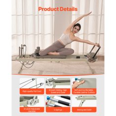 VEVOR Pilates reformer S1002 2080x560x725 mm sklopivi