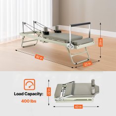 VEVOR Pilates reformer S1002 2080x560x725 mm sklopivi