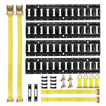 VEVOR Set tračnica za pričvršćivanje E-Track 4 komada, 0.6 m tračnice, 20 komada, metal, 0.6 m