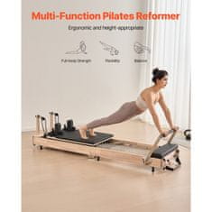 VEVOR Pilates reformer sklopivi drveni uređaj za vježbanje Pilatesa 2380x680x570 mm