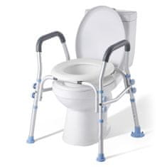 VEVOR Povišeno sjedalo za WC podesive visine, nosivost 136 kg, s naslonima za ruke