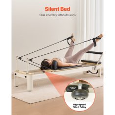 VEVOR Pilates reformer sprava F6001-B 245x71x93 cm za kućnu teretanu