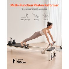VEVOR Pilates reformer sprava F6001-B 245x71x93 cm za kućnu teretanu