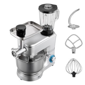 VEVOR Stolni mikser 6 L zdjela 1.5 L blender čaša 430x235x560 mm srebrni