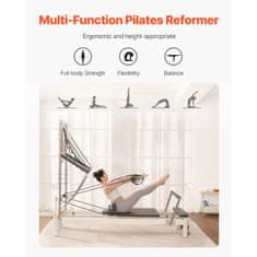 VEVOR Pilates reformer F6001S-B 2450x760x2010 mm za trening snage