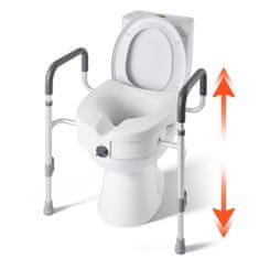 VEVOR Povišeno sjedalo za WC s naslonima 435x395x180 mm bijelo