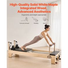 VEVOR Pilates reformer sprava 2380x735x925 mm drvena kućna teretana smeđa