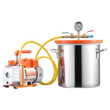 VEVOR Komplet vakuumske komore 11.36 L 3.5 CFM pumpa nehrđajući čelik kaljeno stakleni poklopac