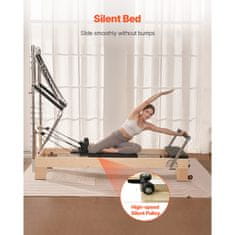 VEVOR Pilates reformer S800-F-B 2400x735x1990 mm drveni