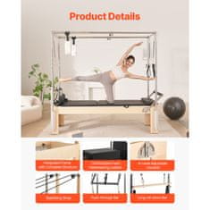 VEVOR Pilates reformer S700-F-B 2400x860x2130 mm drveni