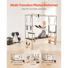 VEVOR Pilates reformer S700-F-B 2400x860x2130 mm drveni