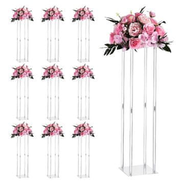 VEVOR Stalak za cvijeće cilindrični kockasti 20x20x80 cm akril set od 10 komada