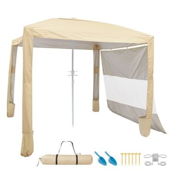VEVOR Plažni kabina 2.4x2.4x2.4 m kaki