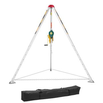 VEVOR Set za spašavanje s trokrakom, podesive noge 1.45 m, vitlo 1179 kg, kabel 30 m, radna visina 1.6-2.45 m