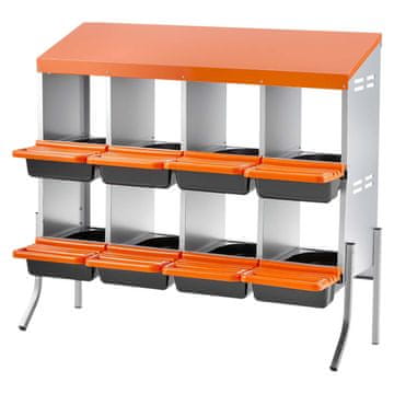 VEVOR Kokošja gnijezda 8 pregrada 1060x525x990 mm Narančasta