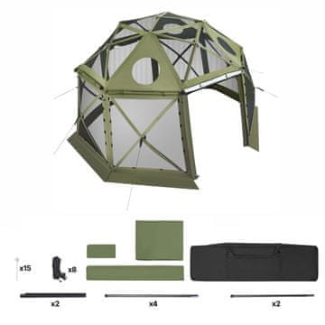 VEVOR Šator sa mrežom za sjenilo, sferni, 13-strani, 3.96x3.96x2.26 m, zeleni