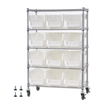 VEVOR Polica za spremnike 5 razina 690x355x1065 mm 12 spremnika Čelik
