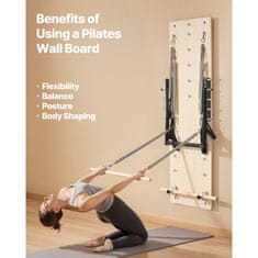 VEVOR Pilates reformer sprava za zid, javorovo drvo, opružna ploča, 1830x560x800 mm