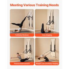 VEVOR Pilates reformer sprava za zid, javorovo drvo, opružna ploča, 1830x560x800 mm