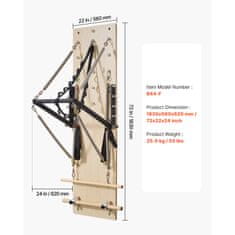 VEVOR Pilates reformer sprava za zid, javorovo drvo, opružna ploča, 1830x560x800 mm