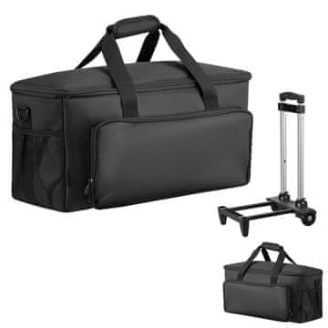 VEVOR DJ torbica za kabele na kotačima, podstavljena torba za opremu, 50.8x23.9x26.4 cm, crna