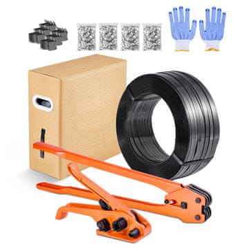 VEVOR Set za vezivanje Ručni uređaj za zaptivanje s 610 m PET trakom 265x60x175 mm