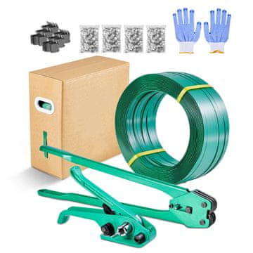 VEVOR Set za vezivanje Ručni teški uređaj za zaptivanje s PET trakom 457m 255x150x65 mm