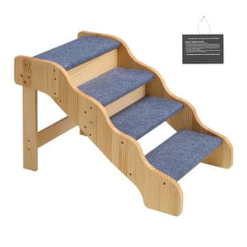 VEVOR Stepenice za kućne ljubimce 4 stepenice 74x43x50 cm smeđe