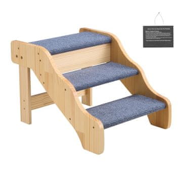 VEVOR Kućne stepenice za ljubimce 3 stepenice 580x430x380 mm smeđe